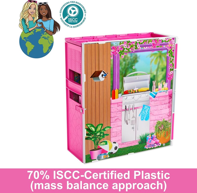 Barbie Getaway House, Doll House Playset with 4 Play Areas and 11 Decor Accessories - Image 3